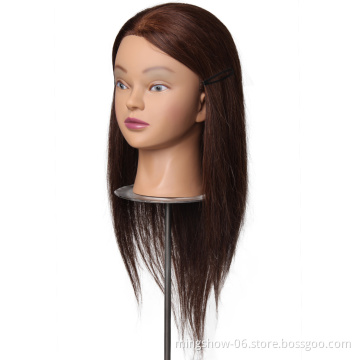 Free shipping 100% real hair female mannequin head human hair